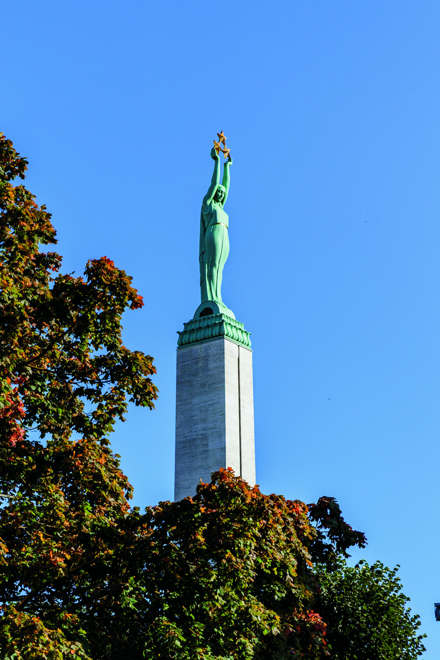 The Freedom Monument in central Riga